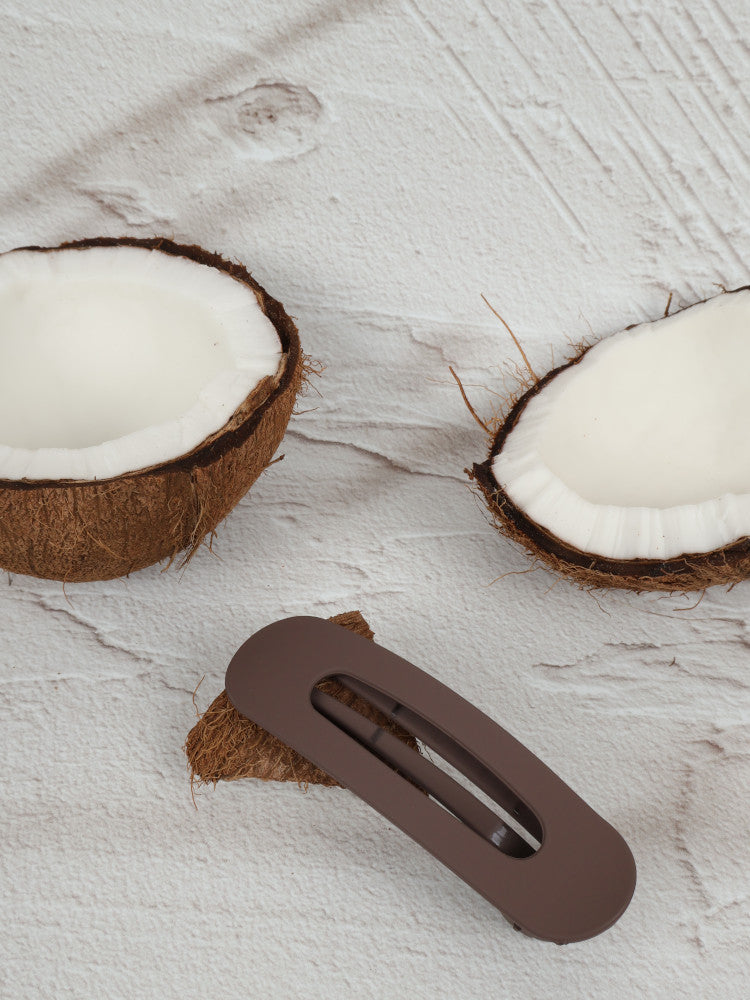 Oval Hair Clip - Large - Mocha