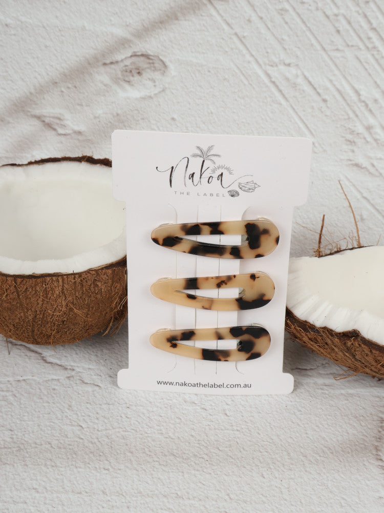 Hair Clip - Set of 3 - Leopard