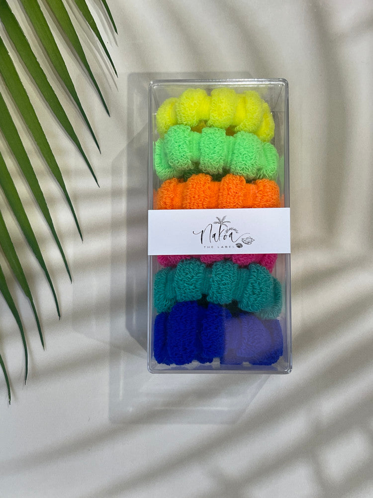 Fluffy Cloud Seamless Hair Ties - Box of 6 - Bright - Lollipop