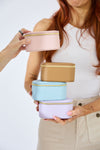 Vegan PU Leather Jewellery Box - Rectangle - Light Pink - Small