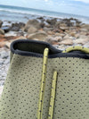 Neoprene Bag - Vegan Tote - 2 Piece Set - Khaki