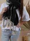 Fluffy Oversized Scarf - Alaska - Black F