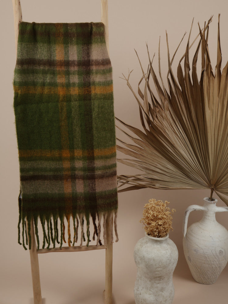 Fluffy Oversized Scarf - Alaska - Safari Green