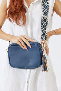 Vegan PU Leather Miami Crossbody - Navy