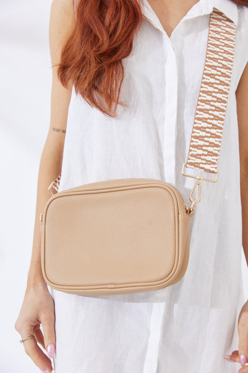 Vegan PU Leather Miami Crossbody - Beige