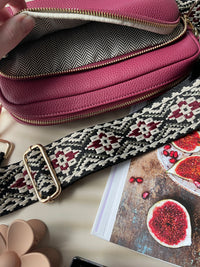 Vegan PU Leather California Crossbody - Berry