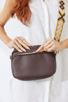 Vegan PU Leather California Crossbody - Chocolate