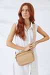 Vegan PU Leather California Crossbody - Beige