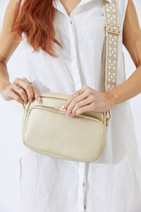 Vegan PU Leather California Crossbody - Gold