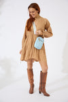 Vegan PU Leather Palm Springs Phone Bag - Light Blue