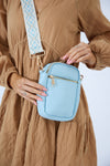 Vegan PU Leather Palm Springs Phone Bag - Light Blue