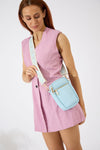 Vegan PU Leather Palm Springs Phone Bag - Light Blue