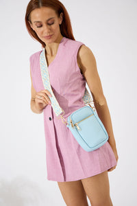 Vegan PU Leather Palm Springs Phone Bag - Light Blue