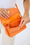 Vegan PU Leather Malibu Crossbody - Orange