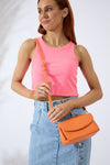 Vegan PU Leather Malibu Crossbody - Orange