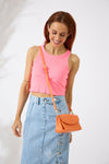 Vegan PU Leather Malibu Crossbody - Orange