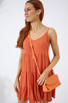 Vegan PU Leather Malibu Crossbody - Orange