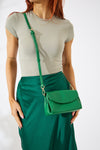 Vegan PU Leather Malibu Crossbody - Emerald Green