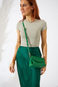 Vegan PU Leather Malibu Crossbody - Emerald Green