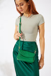 Vegan PU Leather Malibu Crossbody - Emerald Green