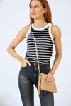 Vegan PU Leather Coral Springs Crossbody - Beige