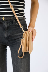 Vegan PU Leather Coral Springs Crossbody - Beige