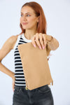 Vegan PU Leather Coral Springs Crossbody - Beige