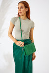 Vegan PU Leather Coral Springs Crossbody - Emerald Green