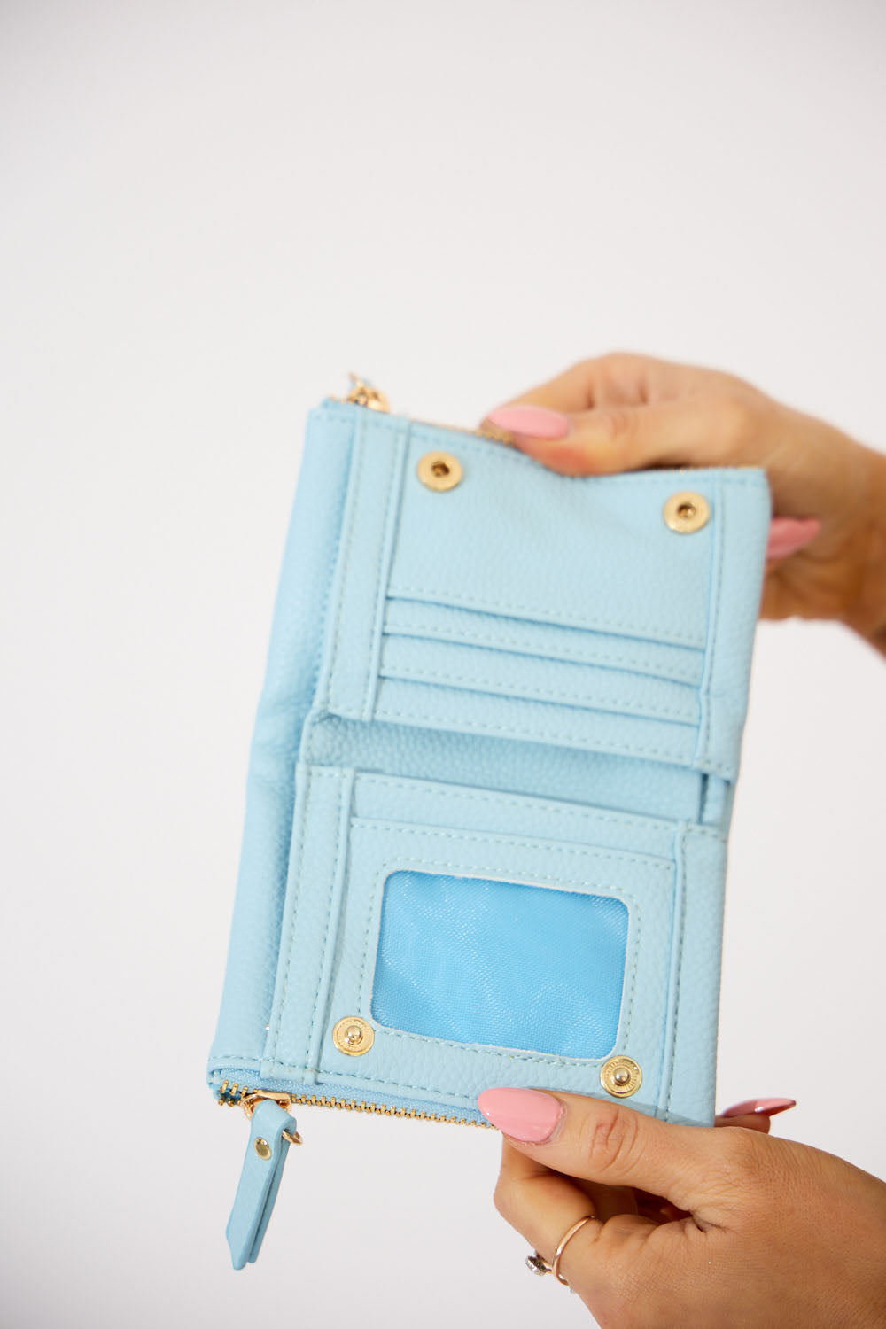 Vegan PU Leather Hamptons Wallet - Light Blue
