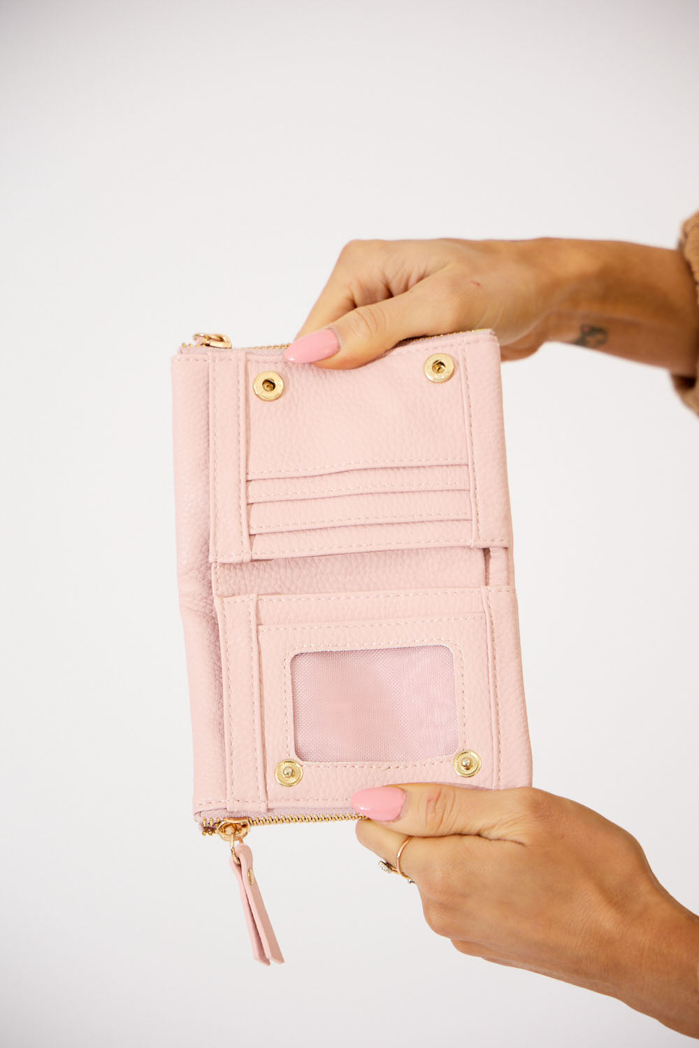 Vegan PU Leather Hamptons Wallet - Light Pink
