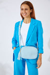 Vegan PU Leather Sandy Springs Crossbody - Light Blue