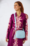 Vegan PU Leather Sandy Springs Crossbody - Light Blue