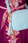 Vegan PU Leather Sandy Springs Crossbody - Light Blue