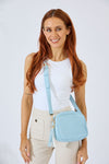 Vegan PU Leather Sandy Springs Crossbody - Light Blue