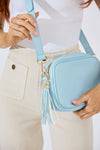 Vegan PU Leather Sandy Springs Crossbody - Light Blue