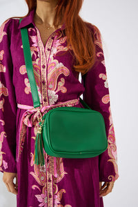 Vegan PU Leather Sandy Springs Crossbody - Emerald Green