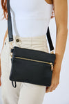 Vegan PU Leather Arizona Crossbody - Black
