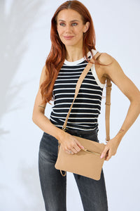 Vegan PU Leather Arizona Crossbody - Beige