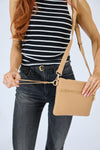 Vegan PU Leather Arizona Crossbody - Beige