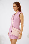 Vegan PU Leather Arizona Crossbody - Light Pink