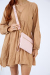 Vegan PU Leather Arizona Crossbody - Light Pink