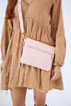 Vegan PU Leather Arizona Crossbody - Light Pink