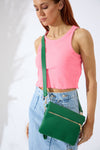 Vegan PU Leather Arizona Crossbody - Emerald Green