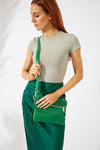 Vegan PU Leather Arizona Crossbody - Emerald Green