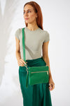 Vegan PU Leather Arizona Crossbody - Emerald Green