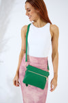 Vegan PU Leather Arizona Crossbody - Emerald Green
