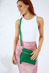 Vegan PU Leather Arizona Crossbody - Emerald Green