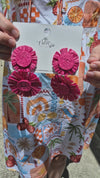 Sun-Kissed Raffia Earrings - Bubblegum Pink