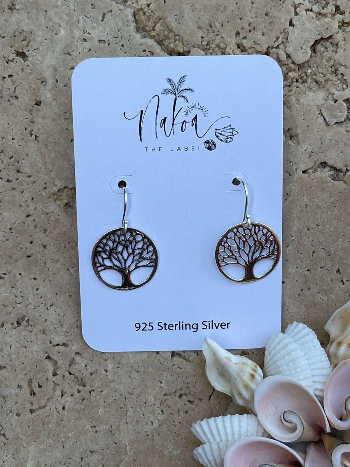 Silver Tree of Life Hook Earrings