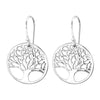 Silver Tree of Life Hook Earrings